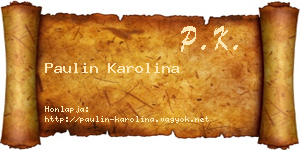 Paulin Karolina névjegykártya
